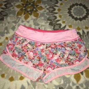Floral lululemon shorts